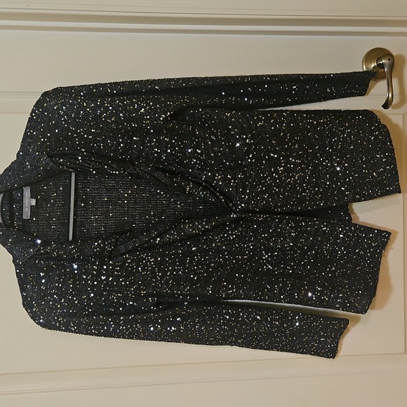 NY Collection Cardigan gray sequins size S nice Fall & Winter Holiday Ready - Picture 1 of 11